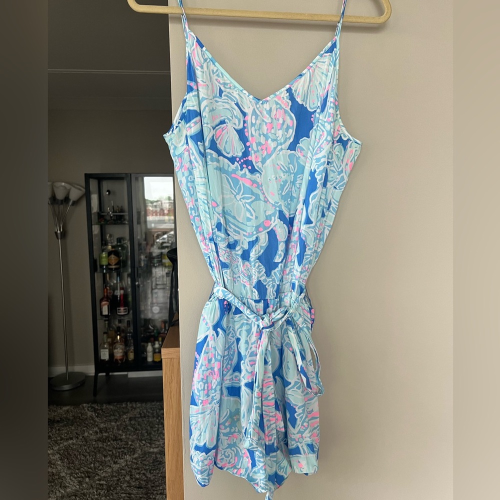 Lilly Pulitzer Deanna Feeling Tanked Print Tank Short Romper